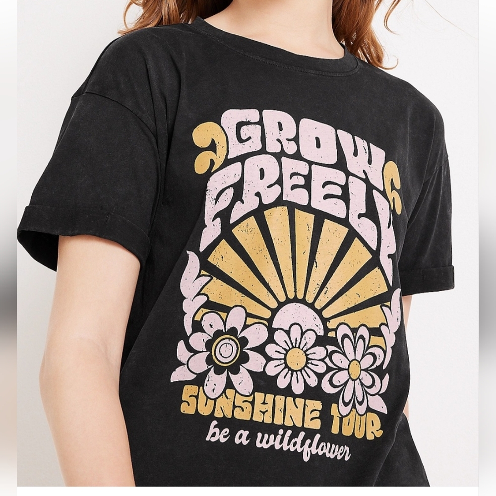 NEW Maurices Black Groovy Tee Shirt Top NWT XLarge XL